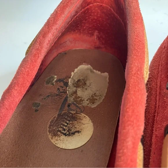 Lucky Brand Abelle 2 Wmns 8 M Suede Red Orange Moccasin Driving Loafer Boat Shoe - Picture 12 of 16